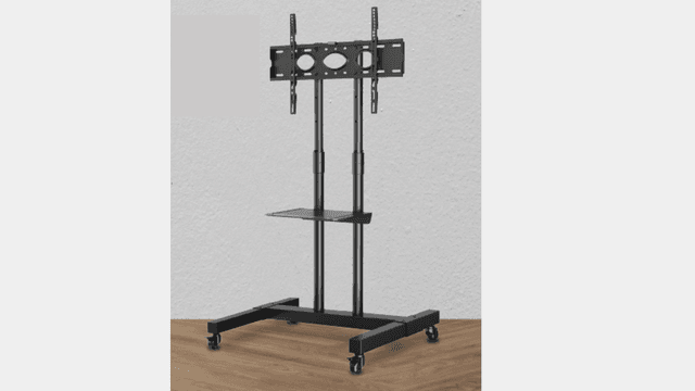 Image of Adjustable Horizontal TV Floor Stand with Wheels | Mobile Display Mount Kit